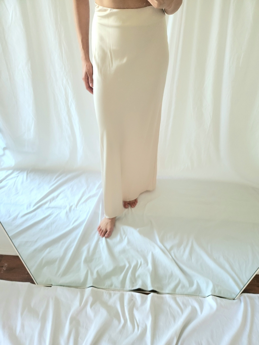 Meshki Cream Maxi Skirt